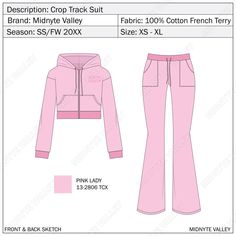 Y2K Track Suit Set Crop Flare Pant Mock up for Fashion Design Tech Pack Technical Flat Sketch CAD Ai Editable Vector Template - Etsy Canada Clothes Design Template, Clothes Template, Tech Drawing, Technical Flats, Fashion Illustration Portfolio, Pink Tracksuit, Jersey Designs, Design Tech, Flat Drawings