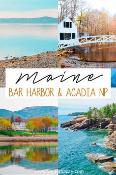 the maine bar harbor and acadia n p is featured in this postcard