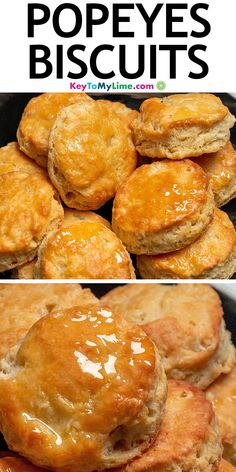 some biscuits are stacked on top of each other with the words, how to make poppy seed poppies biscuits