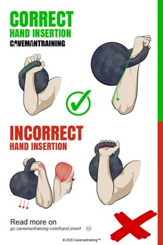 the correct instructions for correct hand insertion