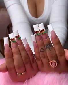 Nail Sets Ideas, Cute Long Nails, Long Nails Pink, Curved Nails, Girly Acrylic Nails, Simple Acrylic Nails, French Acrylic Nails