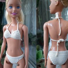 Dollhouse Crochet, 12 Inch Doll Clothes, Clothing Crochet, Crochet Bikinis, Baby Barbie, Crochet Barbie, Barbie Dolls Diy, Dolls Diy, Barbie Doll Accessories