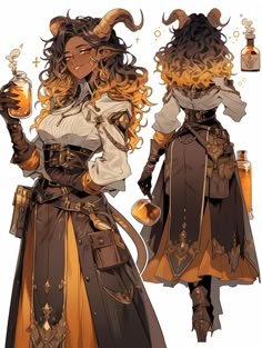 Tiefling Alchemist, Original Character Design Ideas, Alchemist Artificer, Fae Fashion, Tiefling Female, Dnd Stuff, Oc Inspo, Female Character Concept