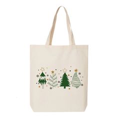 "Christmas Tree Tote Bag, Friendly Bag, Christmas Gift, Shopping Bag, Cotton Tote Bag, Merry Christmas, Gift For Her, Vacation Tote 6.0 oz., 100% cotton 20\" self-fabric handles 9\" handle drop Bottom gusset 15\"W x 16\"H x 3\"D" Christmas Tote Bag As Gift, Christmas Tote Bag Gift, Christmas Gift Tote Bag, Christmas Rectangular Bag, Christmas Tree Tote, Merry Chrysler, Painted Handbag, Cricket Projects, Canvas Bag Design