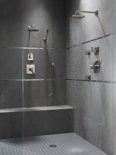 an image of a shower with the words delta arzo collection on it's screen