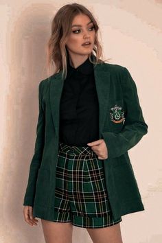 Slytherin Uniform, Slytherin Costume, Slytherin Stuff, Slytherin Clothes, Slytherin Outfit, Slytherin Fashion, Hogwarts Uniform, Blackmilk Clothing