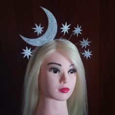 Moon Stars Headpiece Celestial Headdress Halloween Stars - Etsy Stars Headpiece, Dance Headpieces, Moon Headdress, Moon Headpiece, Celestial Headpiece, Stars Headband, Metal Hairband, Stars Crown, Christmas Headdress