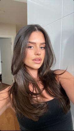 Brown Layered Hair, Brunette Hair Cuts, Rambut Brunette, Brown Hair Looks, Brown Hair Inspo, Hairstyles For Layered Hair, Brown Hair Balayage, Long Brown Hair, Based On Your Zodiac Sign