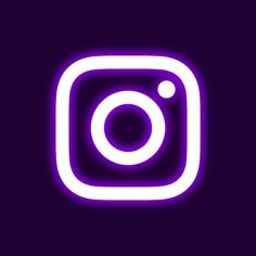 the instagram logo is glowing purple and white