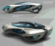 the futuristic car is designed to look like it could be driving on land or water