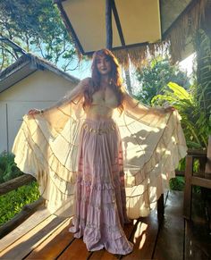 #hippie Romantic Hippie Style, Pink Hippy Outfit, Boho Outfit Aesthetic, Pastel Hippie Outfits, Fairy Hippie Outfits, Whimsy Clothes, Hippie Women, Summer Hippie Outfits 70s, Pink Hippie Aesthetic