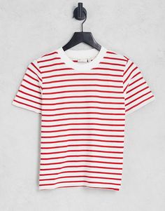 Tops de ASOS DESIGN Borda el estilo casual Estampado a rayas Cuello redondo Manga larga Corte estándar Blue Wardrobe, Oversize Pullover, Rock Chic, Asos Curve, Fall Clothes, Casual Stripes, Basic Shirts, Red Stripe, Design T Shirt