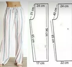 an image of a woman's pants with measurements for her waist and the length