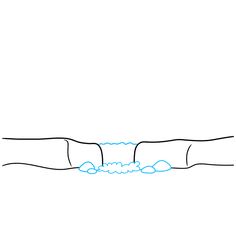 a drawing of a person's feet with water coming out of the bottom part