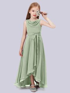 Cowl High Low Chiffon Junior Bridesmaid Dress Young Bridesmaid Dresses, Papaya Bridesmaid Dresses, Ocean Blue Bridesmaid Dresses, Lime Green Bridesmaid Dresses, Watermelon Bridesmaid Dress, Dusk Bridesmaid Dress, Jade Bridesmaid Dresses, Mint Green Bridesmaid Dresses, Peach Bridesmaid Dresses