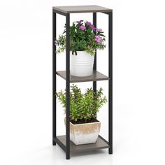 Keep your space organized and clutter-free with the tall plant rack! The 3-tier plant stand with 17" spacious gap between each tier accommodates taller pots effortlessly. Additionally, the tiered plant holder can double as a display shelf for books and ornaments. The powder-coated metal frame guarantees exceptional robustness, while the anti-tipping devices ensuring reliable stability. And non-slip foot pads will protect your floors from scratches. Its compact vertical design is ideal for maximi Plant Stand Corner, Outdoor Potting Bench, Shelf For Books, Tiered Display Shelves, Flower Shelf, Plant Rack, Pot Organization, Tidy Room, Corner Plant