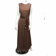 Lurex Maxi Dress Chiffon Scarf Futura Couture - Etsy Brown Sequined Dress For Party, Modesty Dress, Aloha Dress, Lubbock Tx, Dress Chiffon, Vintage Couture, Chiffon Scarf, Beautiful Sweater, Evening Formal