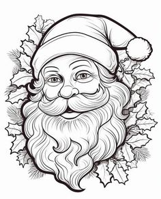 Unleash Creativity with Christmas Coloring Pages Santa Claus Drawing, Christmas Sketch, How To Draw Santa, Santa Paintings, Santa Coloring Pages, Free Christmas Coloring Pages, Santa Pictures, White Drawing