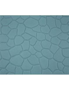 an image of a blue tile with small rocks on it's surface, as well as