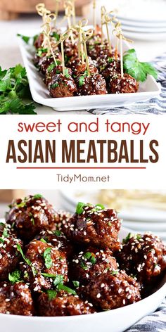 Asian Dishes For A Crowd, Asian Recipes For A Crowd, Asian Starters Appetizers, Meatball Party Appetizers, Sides With Meatballs, Chinese Food For A Crowd, Meat Ball Appetizers, New Years Recipe Ideas, Asian Appetizers Easy