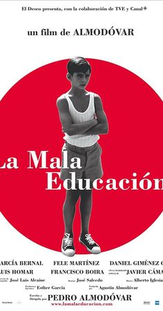 the movie poster for la maia educacion, which features an image of a young