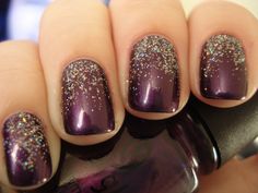 http://www.HairNewsNetwork.com GET LISTED! Hair News Network. All Hair, All The Time. Nails Dark, Ideas Nails, Sparkly Nails, Glitter Nail, Purple Glitter, Nail Polishes