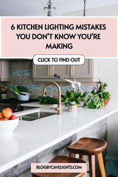 ✨ Are your kitchen lights failing to impress? It could be due to one of these 6 Common Kitchen Lighting Mistakes. Find out how to improve your kitchen lighting fixtures and get inspired with chic kitchen island ideas. Click to brighten up your space today! 💡 Led Puck Lights, Metal Wall Light, Dark Kitchen, Farmhouse Pendant Lighting, Smart Bulbs, Metal Desks