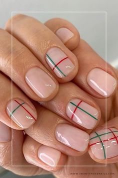 Aesthetic Christmas Nails Design Ideas Short Winter Manicure, Neat Nails, Ideas Uñas, Nail Time, Plaid Nails, Christmas Gel Nails, Glam Nails, Dipped Nails