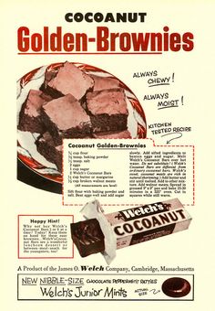 an advertisement for golden - brownies from the 1950's