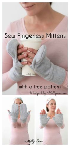 the instructions for how to make fingerless mittens with a free pattern and video