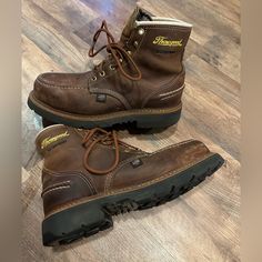 Good Used Condition. Size 8 Overhaul Your Casual Footwear Style, Wearing Thorogood American Heritage 6" Moc Toe Safety Waterproof. Sku: #9809244 Steel Safety Toe Meets Astm F2413-18 Sec.5.1 & 5.2 Impact And Compression, Eh (Electrical Hazard) Standard. Full Grain Leather Upper. Cosmo Lining. Removable Polyurethane Footbed. Lace-Up Closure. Crew Height. Branding On Side And Tongue. Polyurethane Midsole. Slip-Resistant Polyurethane Outsole Meets Astm F3445-21 Slip Test Standard. Style Number: 804- Casual Footwear, American Heritage, Full Grain Leather, Casual Shoes, Fashion Shoes, Men's Shoes, Leather Upper, Shoe Boots, Lace Up