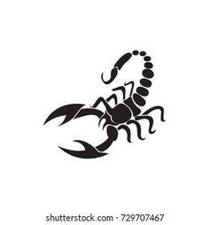 a black and white scorpion tattoo design on a white background