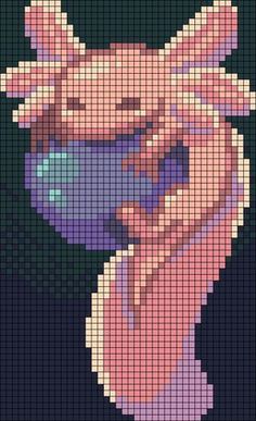 a cross stitch pattern that looks like the face of an anime character