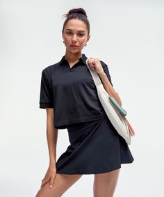 Lightweight High-Rise Tennis Skirt | Women's Skirts | lululemon Functional Moisture-wicking Tennis Skirt, Spring Moisture-wicking Sporty Tennis Skirt, Sporty 4-way Stretch Lined Tennis Skirt, Solid Moisture-wicking Tennis Skirt For Sports, Nylon Moisture-wicking Tennis Skirt For Workout, Lululemon Tennis Skirt, Tennis Skirt Black, High Rise Skirt, Back Women