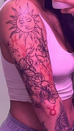 Fairy Tattoo
Zodiac Tattoo
Flower sleeve
Morningstar tattoo Black Girls With Tattoos, Tattoos For Black Skin, Leg Tattoos Women, Dope Tattoos For Women, Stylist Tattoos