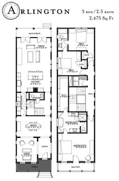 the floor plan for an apartment with two floors and three levels, including one bedroom