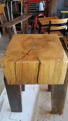 a table made out of wood in a shop