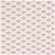 an orange and white wallpaper with leaves on it