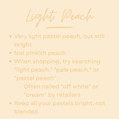 the words light peach are written in different languages