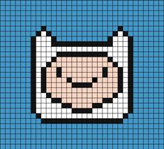 A pixel art template of Finn the human's face from Adventure Time, the cartoon program or show. Bmo Crochet, Adventure Time Crochet Pattern, Face Pixel Art, Adventure Time Crochet, Beginner Friendly Crochet, Crochet Amigurumi Patterns, Toy Gifts, Crochet Doll Pattern, Adventure Time