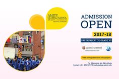 an advert for the school's graduation ceremony is shown in yellow and blue