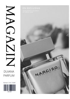 an advertisement for narciso perfume in black and white