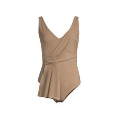 Chiara Boni La Petite Robe Cochi One-Piece Swimsuit Pristine Condition Size 6 $340 Self-Taught Designer Chiara Boni Creates Elegant And Versatile Pieces With A Focus On Flattering The Female Form. Made Of Stretch Fabric, This One-Piece Swimsuit Features A Draped Ruffled Detail At The Side. V-Neck Sleeveless Pull-On Style 72% Polyamide/28% Elastane Hand Wash Made In Italy Size & Fit About 29.5" From Shoulder To Hem Line Drawn Through Label Chic V-neck One Piece For Pool, Chic Beige Lined Swimwear, Elegant Beige Swimwear For Poolside, Chic Fitted Summer One-piece, Chic Fitted One-pieces For Summer, Chic Sleeveless One-piece For Poolside, Elegant Fitted One-piece Bodysuit, Chic Fitted One Piece Swimsuit, Chic Fitted One-piece Swimwear