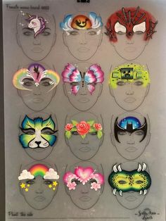 Face Paint Set Up, Face Painting Images, Glitter Face Paint, Face Paint Set, Adult Face Painting, Paint Charts