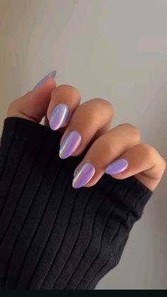 Unicorn Chrome Nails, Chrime Nails, Unicorn Chrome, Purple Chrome Nails, Unicorn Nails Designs, Chrome Nail Designs, Blueberry Milk, Purple Chrome, Black And White Nails