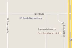 a map shows the location of dogwood lodge