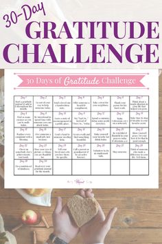 the 30 - day gratitude challenge with text overlay