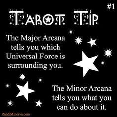 a black and white photo with stars in the background that says, tarot tip