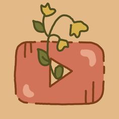 a drawing of a plant growing out of a piece of red luggage with the word youtube on it