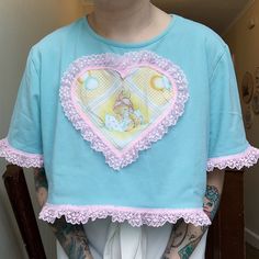 Silly Bunny, Pastel Fairy, Pastel Blue Color, 일본 패션, Thrift Flip, Upcycled Fashion, Lovely Clothes, Top T Shirt, J Fashion